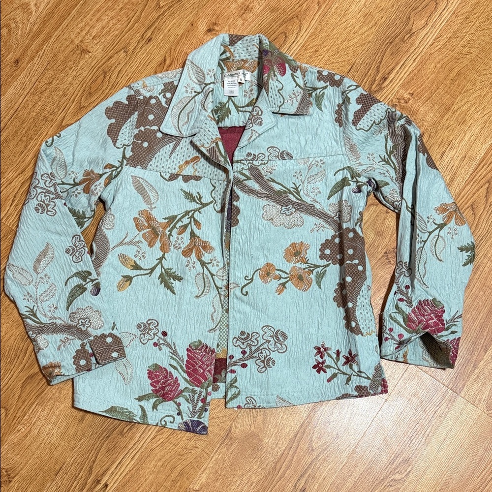 Vintage Coldwater Creek Floral Blazer with Earthy Tones